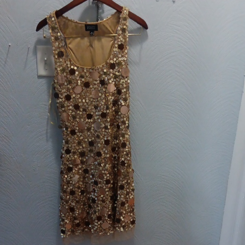 Adrianna Papell Metallic Sequin Mini Dress